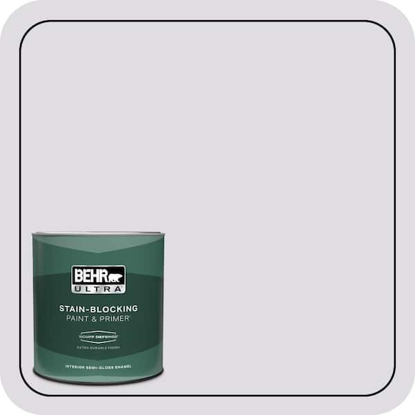 BEHR ULTRA 1 qt. #N100-1 Enigma Extra Durable Semi-Gloss Enamel Interior Paint & Primer