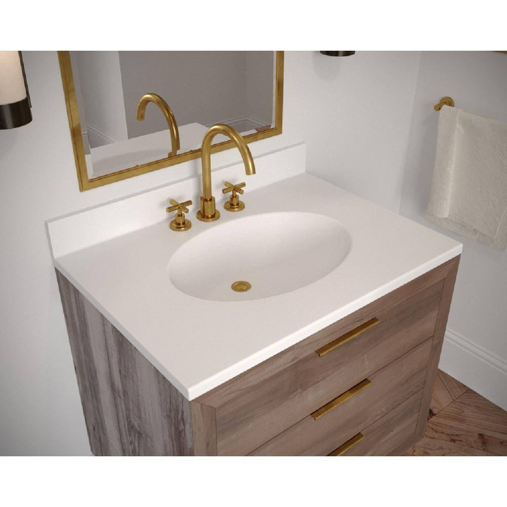 Bisque Engineered Solid Surface 25'' Single Bathroom Vanity Top with Sink