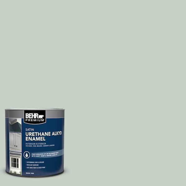 BEHR PREMIUM 1 qt. #N400-2 Frosted Sage Satin Enamel Urethane Alkyd Interior/Exterior Paint