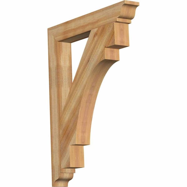 Ekena Millwork 4 in. x 38 in. x 30 in. Western Red Cedar Merced Traditional Rough Sawn Bracket