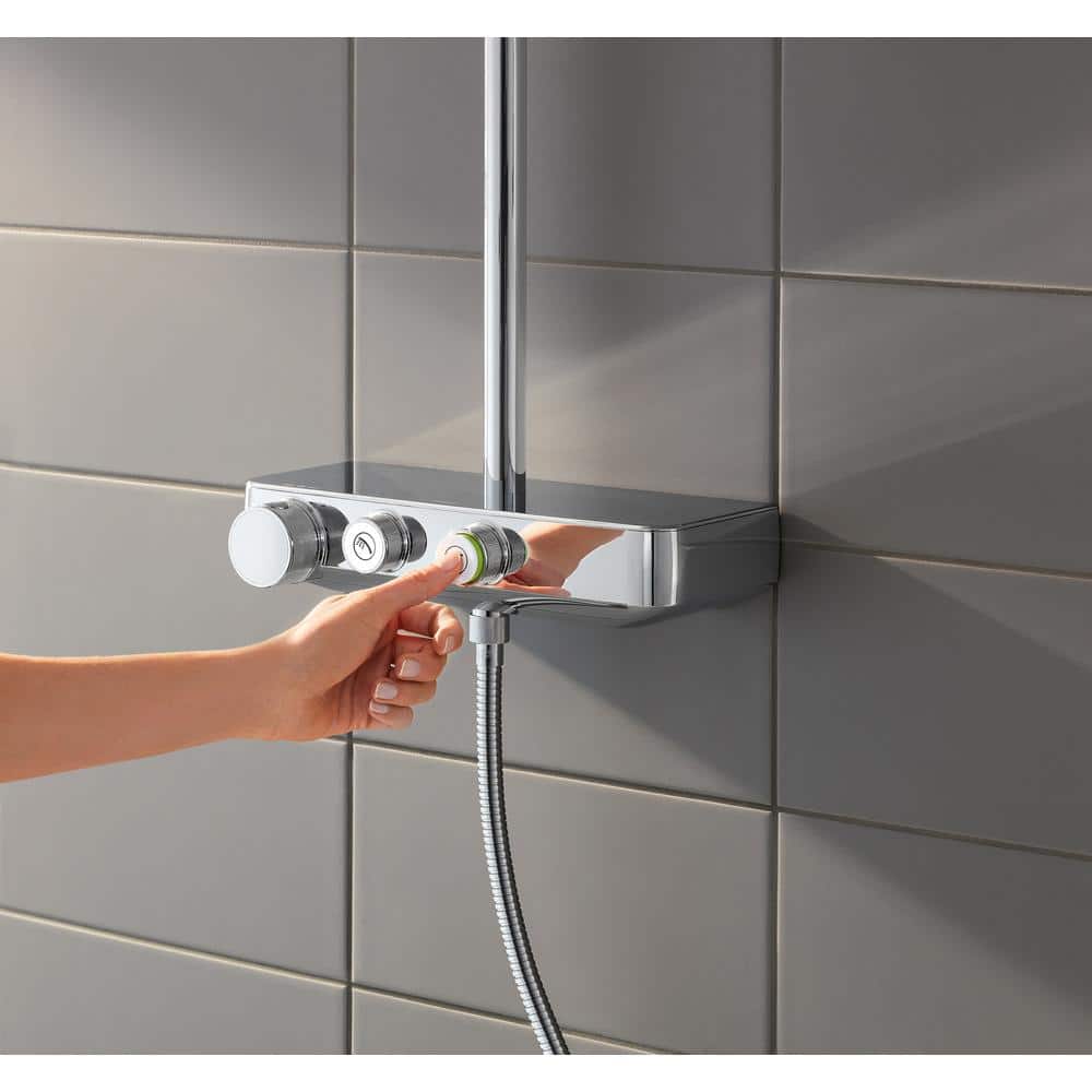 Chrome Adjustable Height Multi-head Shower System
