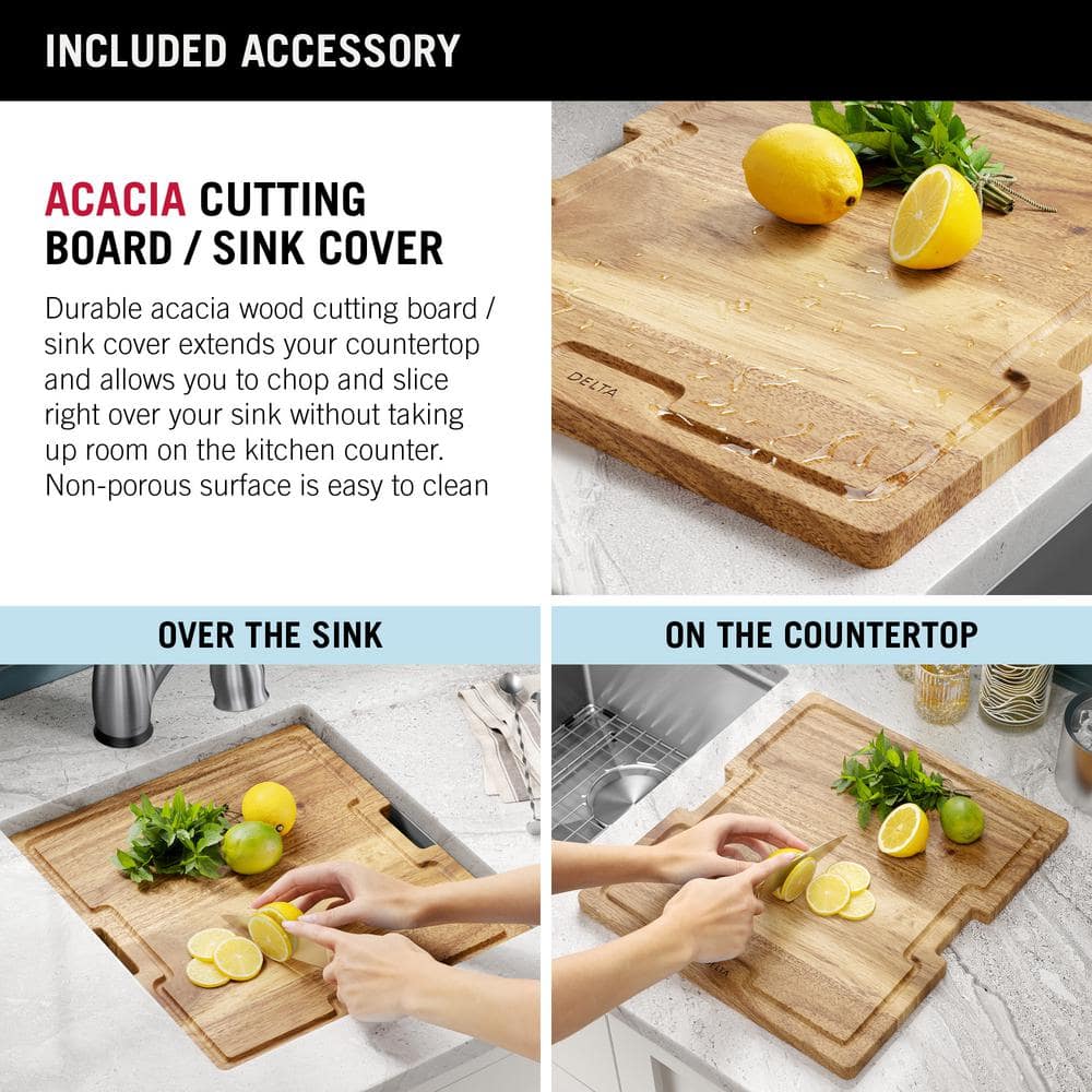 Delta 17" Stainless Steel Undermount Bar Prep Sink with WorkFlow Ledge