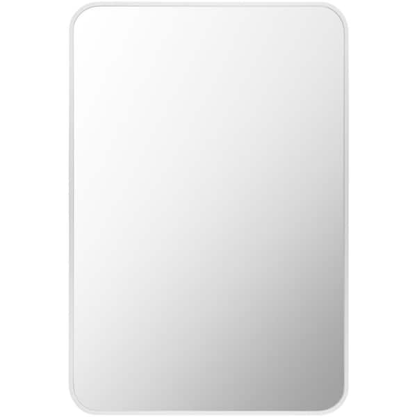 Livabliss Aranya 19.69 in. x 29.53 in. White Framed Decorative Mirror