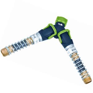 Thumb Control Deluxe Hose Faucet Splitter with Kink Free Savers
