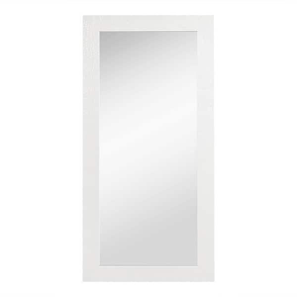 HOMESTOCK White 31.5 in. W x 65.5 in H Mosaic Style Full Length Rectangle Mirror Standing Hanging or Leaning, Modern Framed mirror