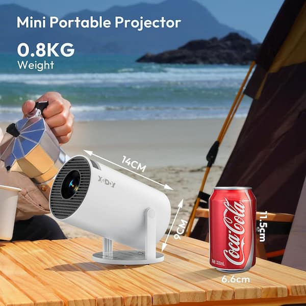 Ahfiwaso 1920 x 1080 4K Smart Mini Projector with WiFi 6 and