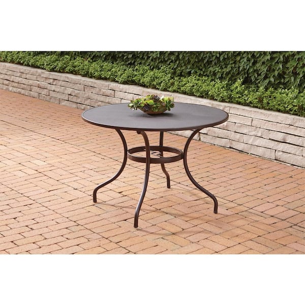Round Mesh Outdoor Patio Dining Table, 42 Round Patio Table Home Depot