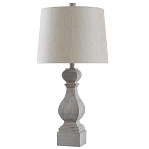 31 in. Gray Distressed Table Lamp