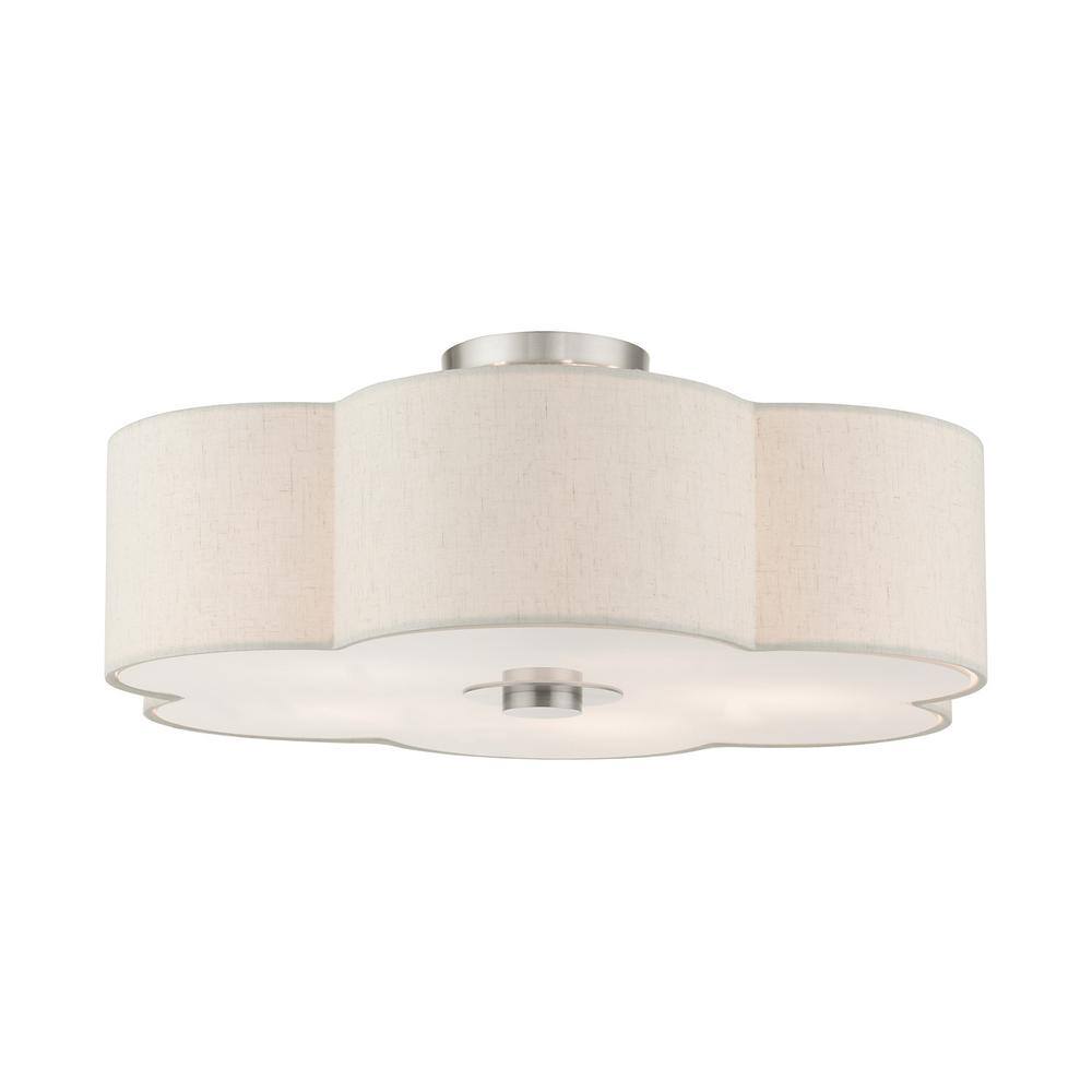 Solstice 22" Brushed Nickel 5-Light Semi-Flush Mount
