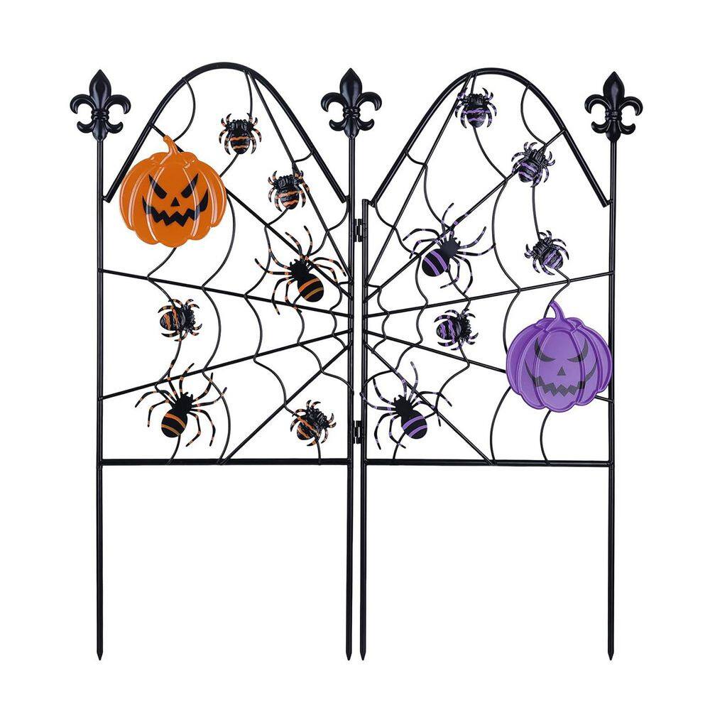 25 in. Halloween Metal Garden Stakes - Spider Web Ghost Pumpkin Decor price history on PriceWatchPro