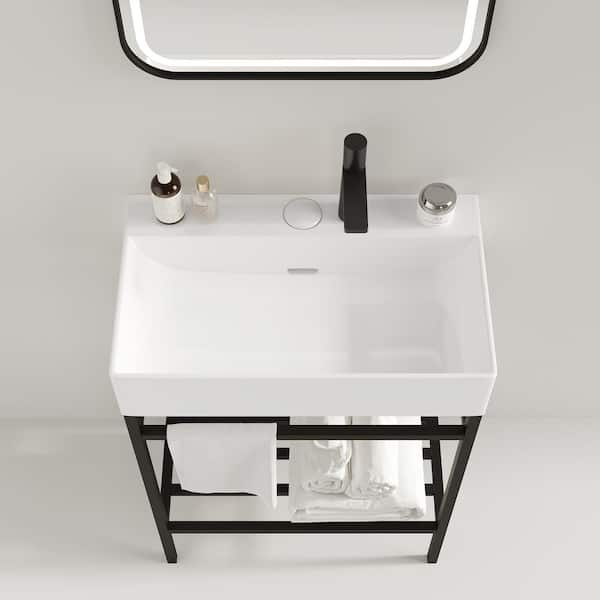 24 in. Ceramic Console Sink Basin in White