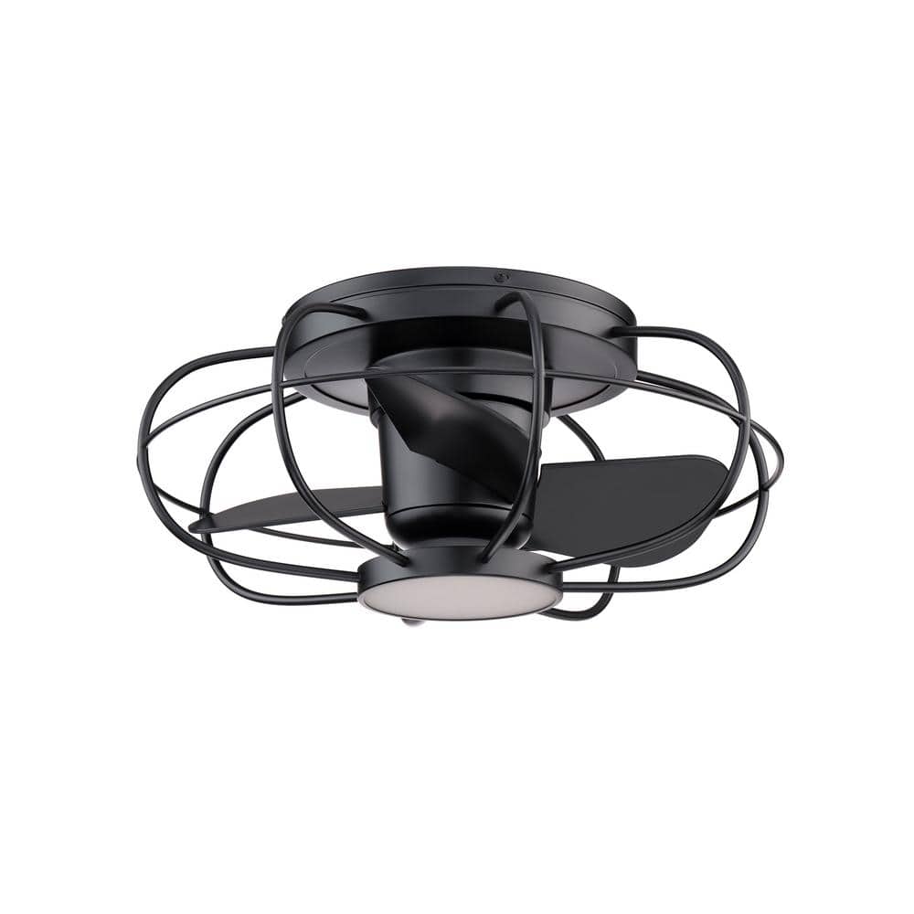 Matte Black 22" Smart Ceiling Fan with LED Light and Remote