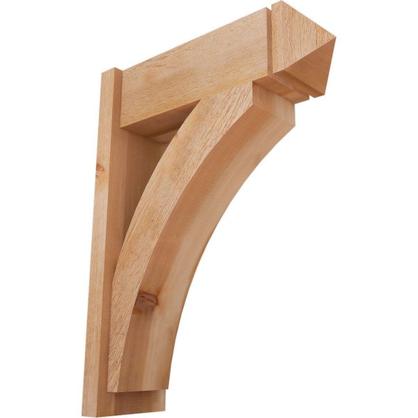 Ekena Millwork 8 in. x 32 in. x 24 in. Thorton Arts and Crafts Rough Sawn Western Red Cedar Outlooker