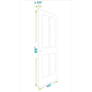 36 in. x 80 in. x 1-3/8 in. Shaker White Primed T-Shape 3-Panel Solid Core Wood Interior Slab Door