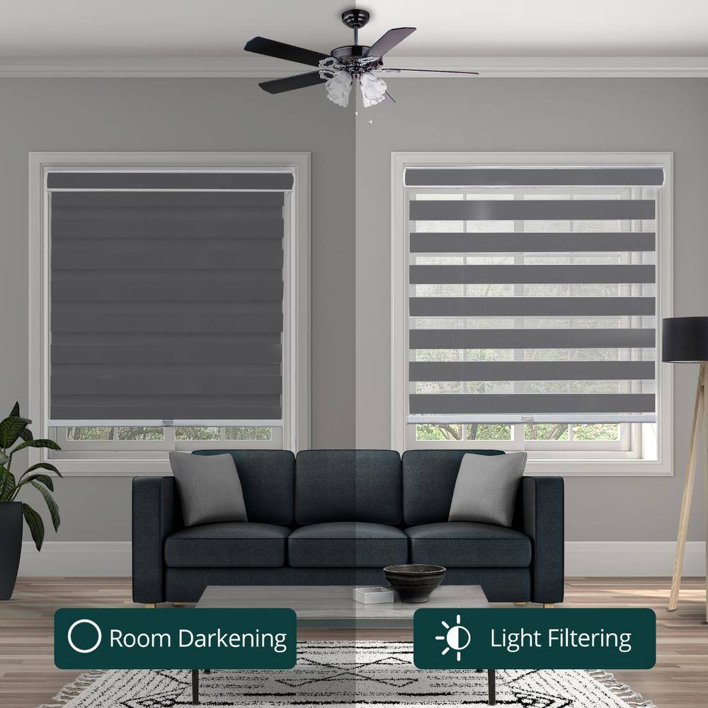 Basic Slate Cordless Zebra Shades 23" x 72"