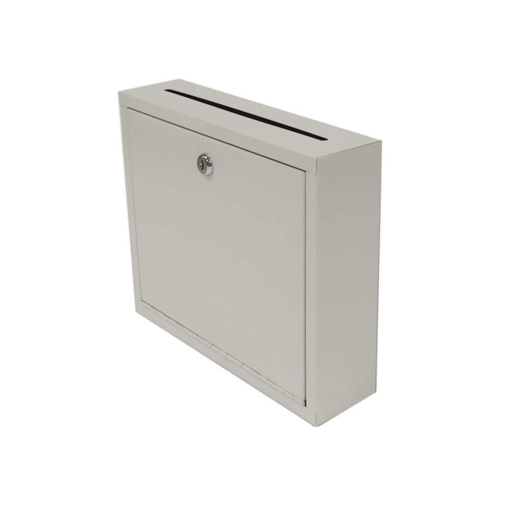 Large Beige Steel Lockable Wall-Mounted Drop Box