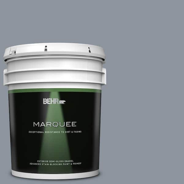 BEHR MARQUEE 5 gal. #PPF-28 Blue Dusk Semi-Gloss Enamel Exterior Paint & Primer