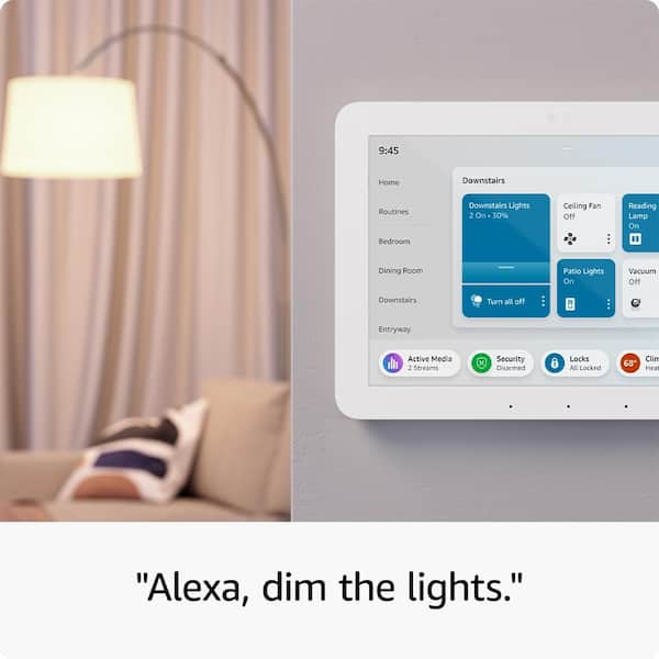 Echo Hub 8 in. Smart Home Control Panel with Alexa Compatible with  Over 140,000 Devices B0BCR7M9KX - The Home Depot
