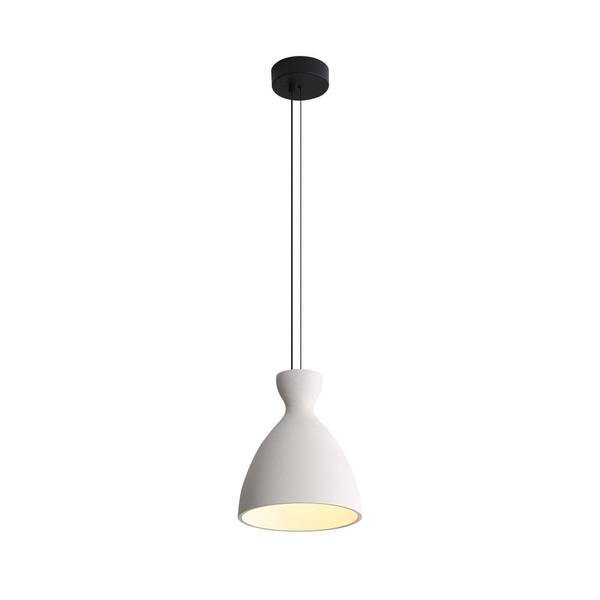 Golden Lighting - Aethera 12-Watt 1 Light White Sandstone Cement Integrated LED Pendant Light with White Sandstone Cement Shade