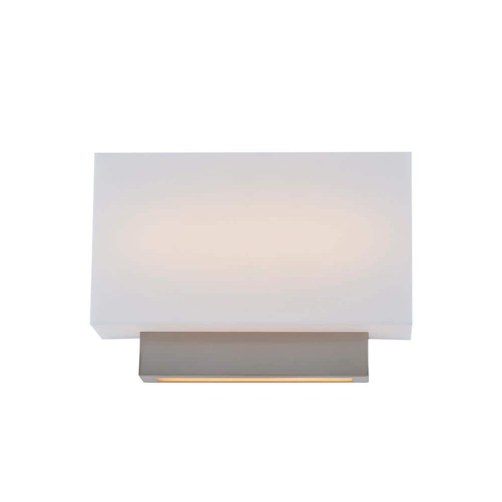 Elegant Brushed Nickel 14" Outdoor Vanity LED Wall Sconce