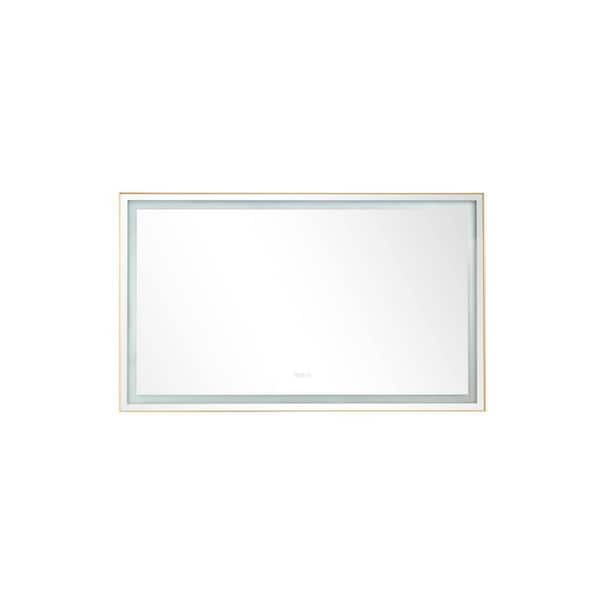 Unbranded 72 in. W x 36 in. H Rectangular Frameless LED Wall Mount Anti-Fog Modern Decorative Bathroom Vanity Mirror