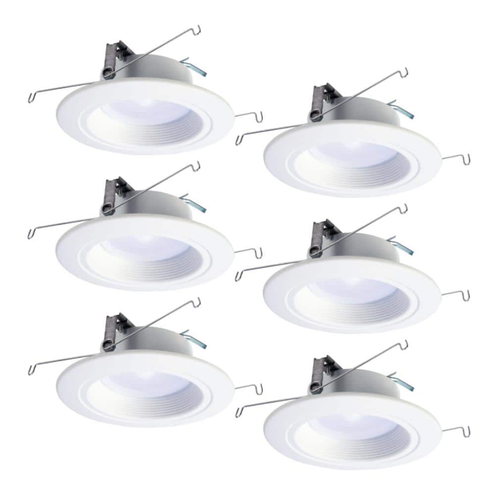 Halo RL in. and in. (2700K to 5000K) Selectable CCT 665 Lumens  Integrated LED White Recessed Ceiling Light Trim (6-Pack) RL566CCT-6PK  The Home Depot