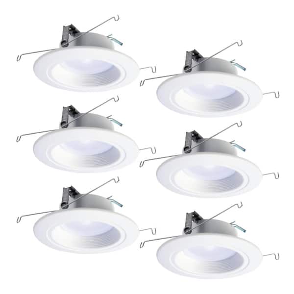 H B 5 in 1-Lt White Round Integrated LED Multi-Direction Ceiling Light Fixture 