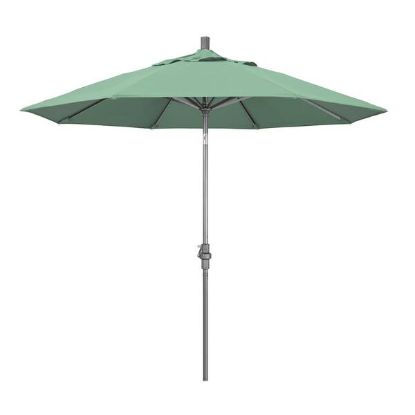 California Umbrella 9 ft. Hammertone Grey Aluminum Market Patio ...