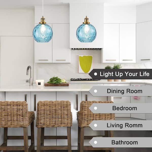 ADSENSTY 1 Light Blue Modern Globe Single Pendant Lighting With