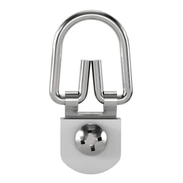 Small ReadyScrew 1-Hole Zinc-Plated Steel D-Ring Hangers (3-Pack)