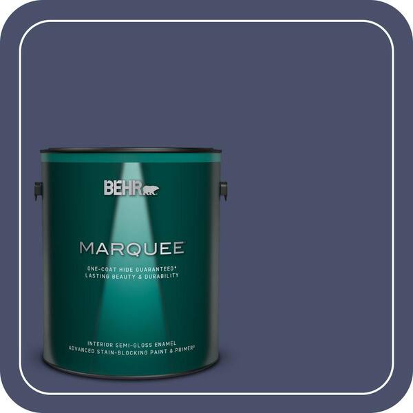BEHR MARQUEE 1 gal. #M530-7 Elegant Navy One-Coat Hide Semi-Gloss Enamel Interior Paint & Primer