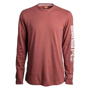 Men's Size Small in Maroon Base Plate Logo Long Sleeve Work Tee