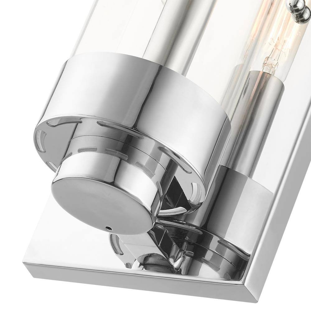 Polished Chrome Clear Glass Outdoor Wall Lantern