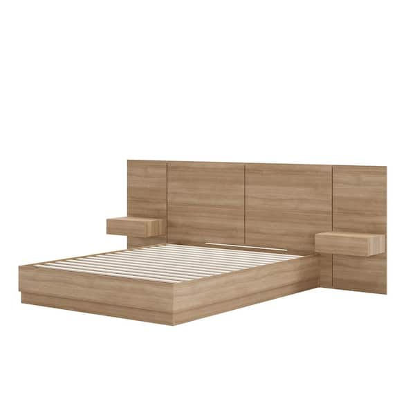 Milano 4 Piece Brown Oak Engineered Wood King Size Bedroom Set