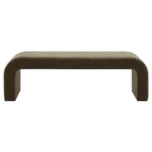 Caralynn Dark Olive Entryway Bench 62.4 in.