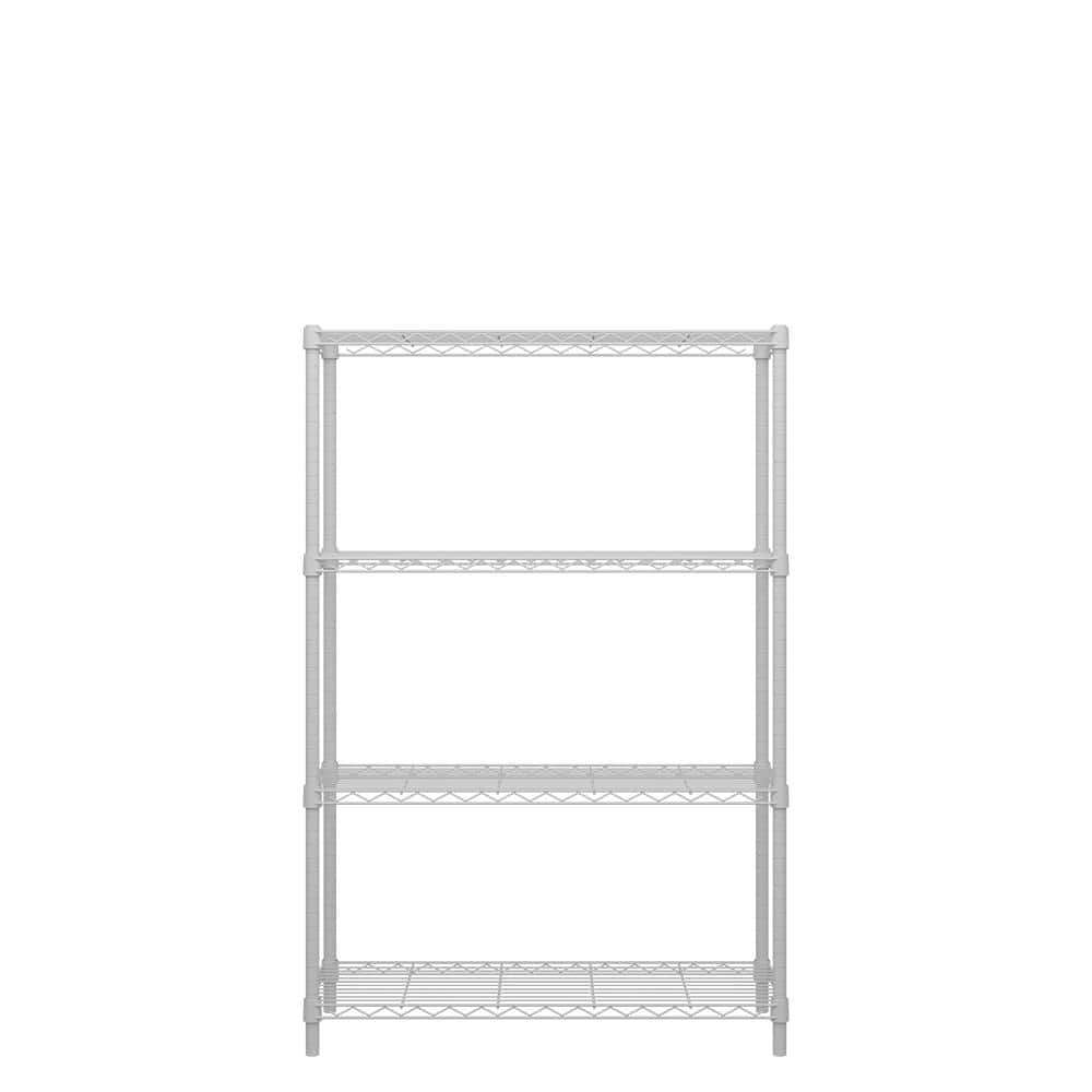mzg 4Tier Steel Wire Shelving Unit White Coating Finish E4090150OBW401
