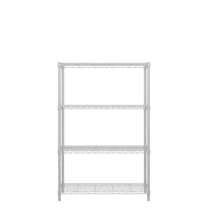 4-Tier Steel Wire Shelving Unit White Coating Finish