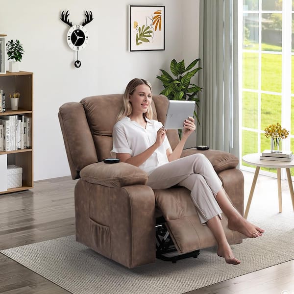 Faux Leather Power Lift Recliner Chair with Massage and Heating Functions