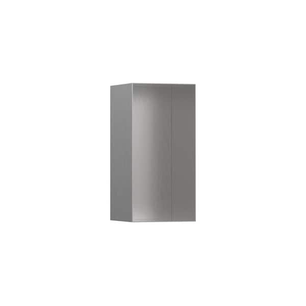 Hansgrohe XtraStoris Minimalistic 9 in. W x 15 in. H x 6 in. D Stainless Steel Shower Niche in Brushed Stainless Steel
