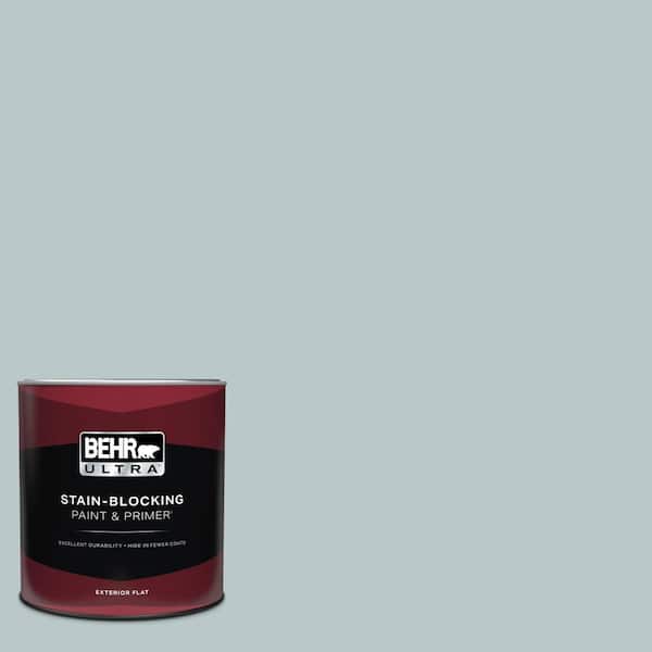 BEHR ULTRA 1 qt. #N470-2A Dusted Blue Flat Exterior Paint and Primer