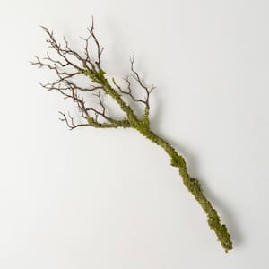 30" Artificial Moss Covered Branch