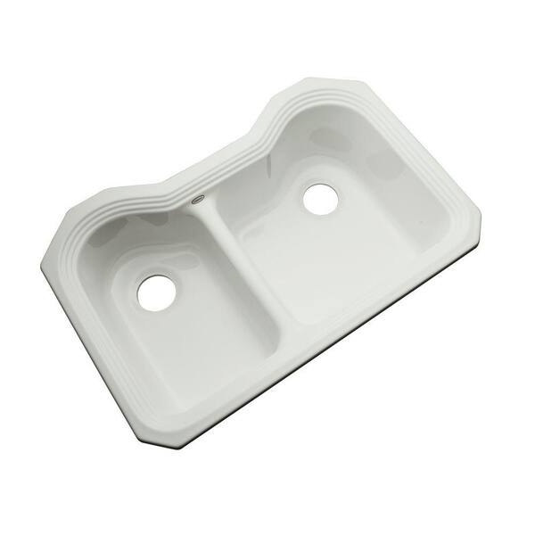 Thermocast Breckenridge Undermount Acrylic 33 in. Double Bowl Kitchen Sink in Ice Gray