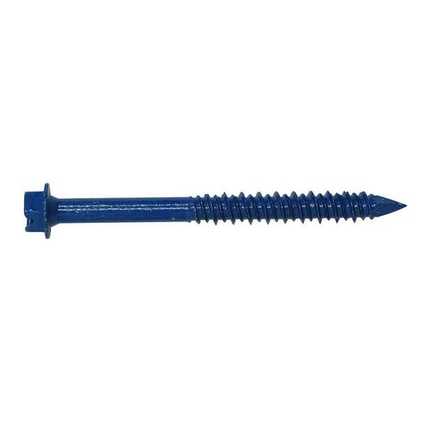 Simpson Strong-Tie Titen 1/4 in. x 2-3/4 in. Hex-Head Concrete and Masonry Screw, Blue (100-Pack)