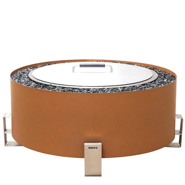 Breeo Luxeve Earth Rust with Gray Glass Outdoor Smokeless Fire Pit