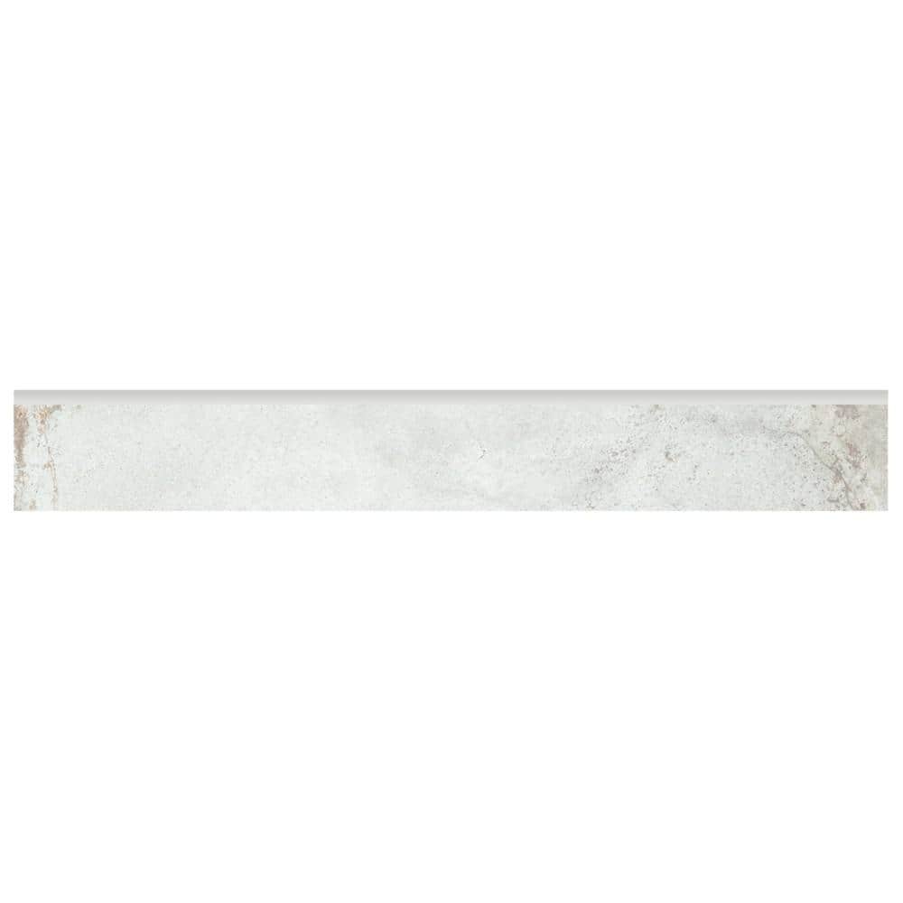 Angela Harris White Glossy Porcelain Bullnose Tile Trim 3" x 24"