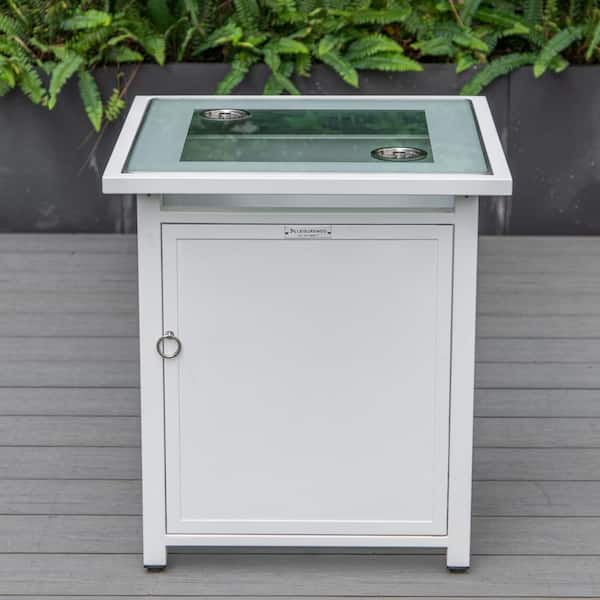 Leisuremod Walbrooke White Outdoor Patio Square Tank Holder