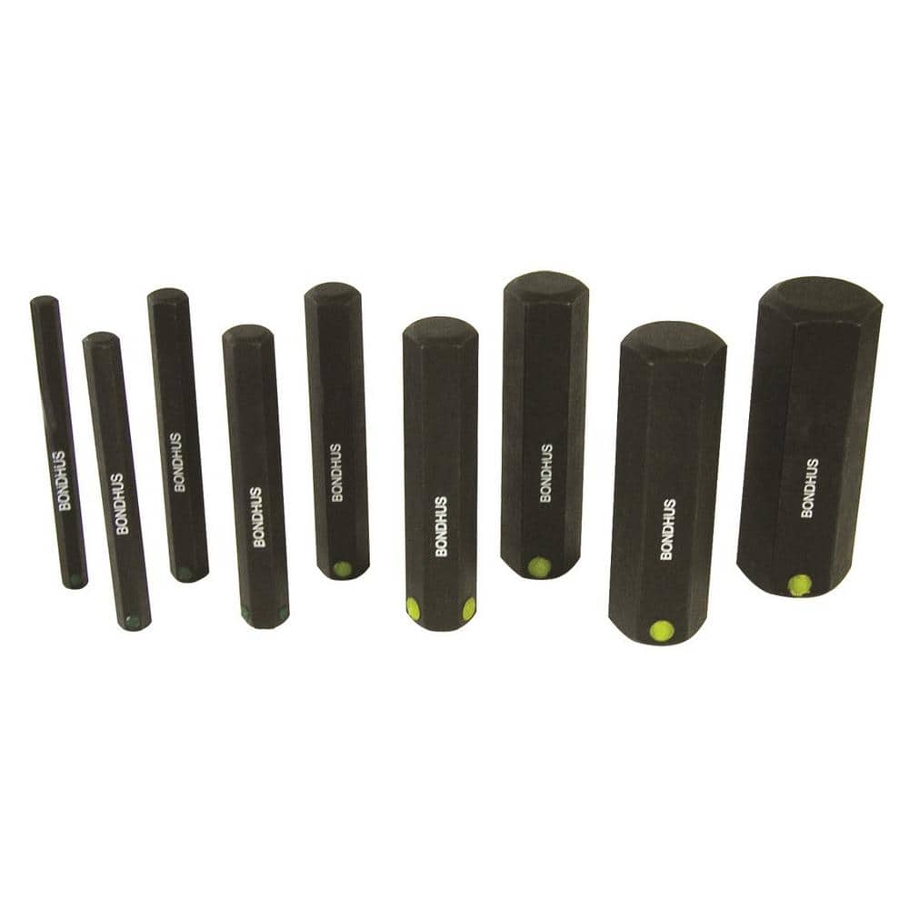Metric Hex End 2 in. L Socket Bits Set with ProGuard (9-Piece)