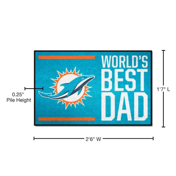 FANMATS Teal 1 ft. 7 in. x 2 ft. 6 in. Miami Dolphins Vintage Starter Mat  Area Rug 32503 - The Home Depot