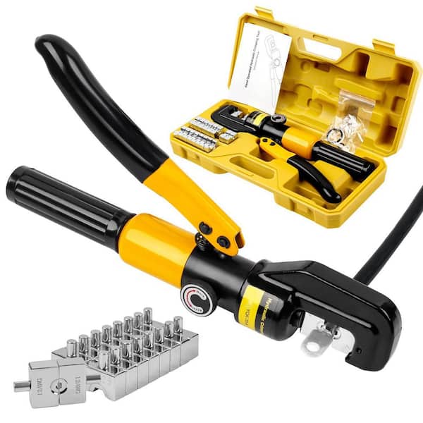 Hydraulic Wire Crimping Tool with 9 Dies for Battery Cable Ends Terminals Wire Rope Electrical Lugs Kit