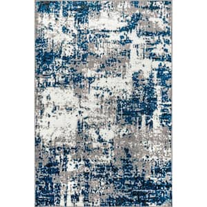 Indira Abstract Modern Blue 4 ft. x 6 ft. Area Rug